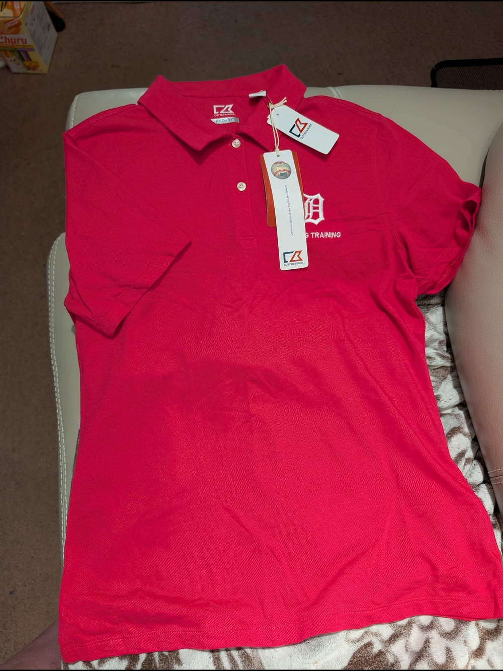 NWT Cutter & Buck Women's Detroit Spring Training Polo Jersey